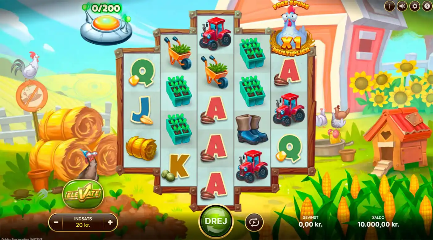 Basisspil Gameplay I Golde Egg Invaders Fra Netent Basisspil Gameplay I Golde Egg Invaders Fra Netent