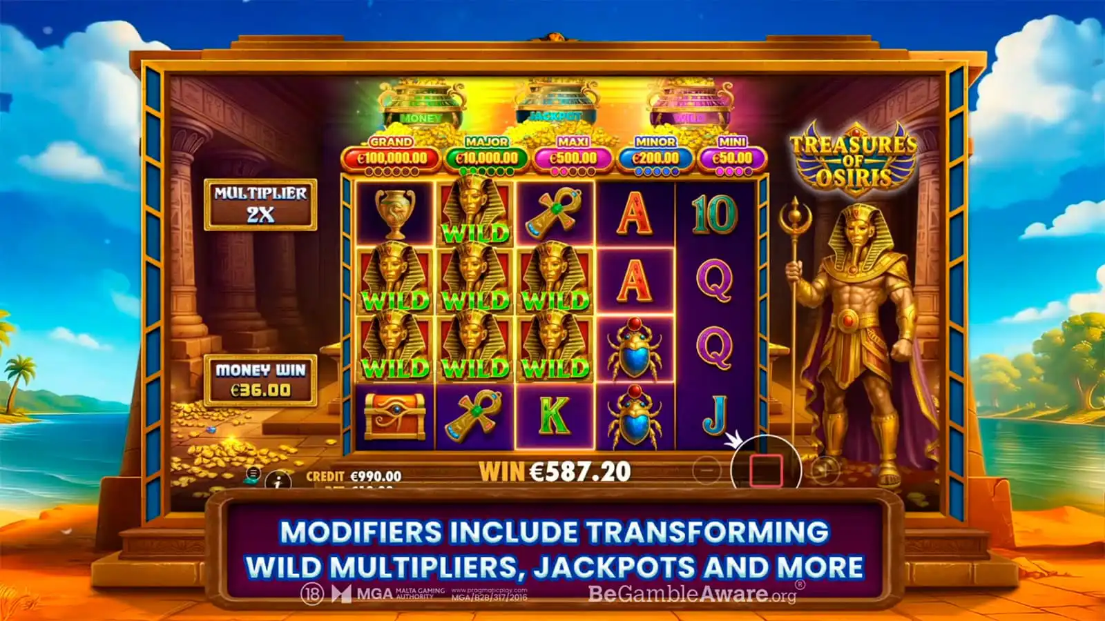 Treasures of Osiris Free Spins Bonus Spil
