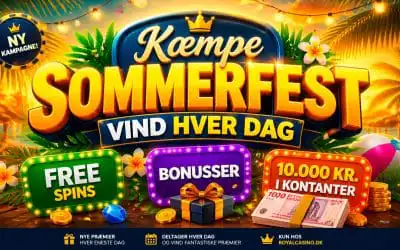 Kæmpe Sommerfest: Vind HVER DAG (free spins & bonusser)
